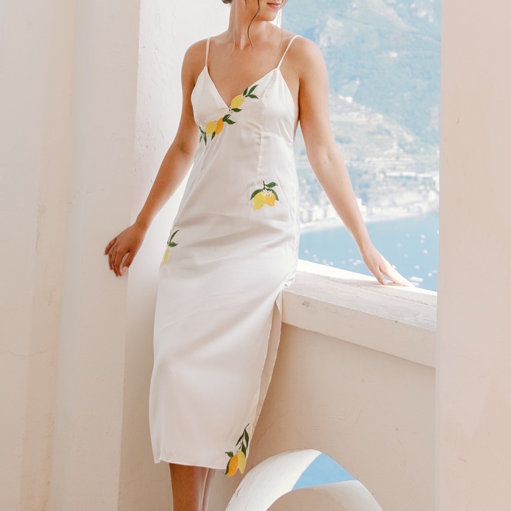 Anthropologie Lemon Slip Dress